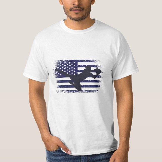 Camiseta USA Soccer Fan Jersey Mostra Bandeira Americana (Frente)