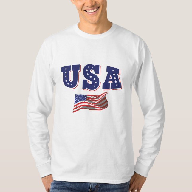 Camiseta USA Soccer Fan Jersey Mostra Bandeira Americana (Frente)