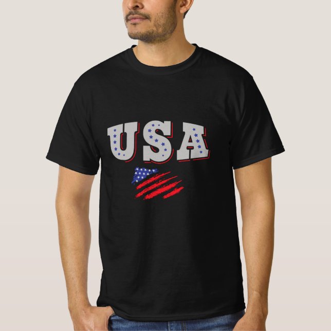 Camiseta USA Soccer Fan Jersey Mostra Bandeira Americana (Frente)