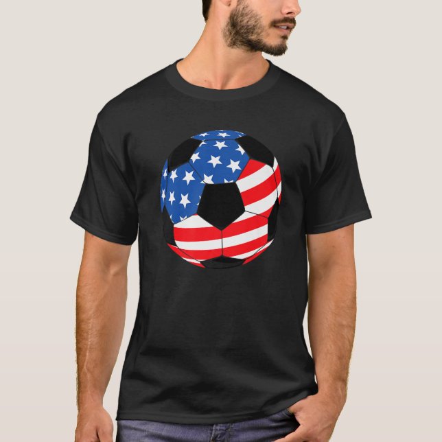 Camiseta USA Soccer Fãs De Futebol Americano Pavilha De Ban (Frente)