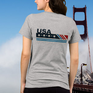Camiseta USA Stars Stripes Gráfico T Shirt