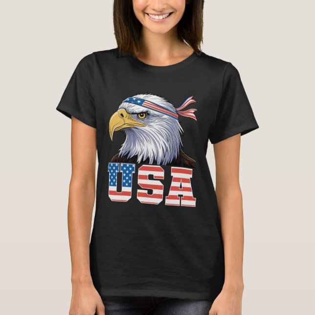 Camiseta Usa T Shirt American Flag Men Women Kids Eagle Pat (Frente)