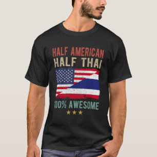 Camiseta Usa Tailândia Bandeira Half American Half Thai