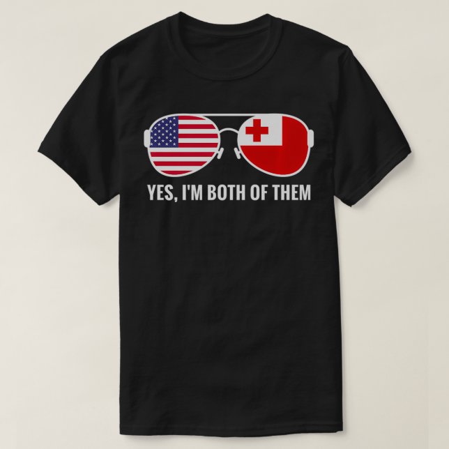Camiseta USA Tonga Flag Sunglasses Tongan Americans asperge (Frente do Design)