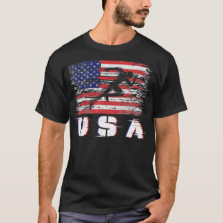 Camiseta USA Track e equipe de campo Americana masculinos d