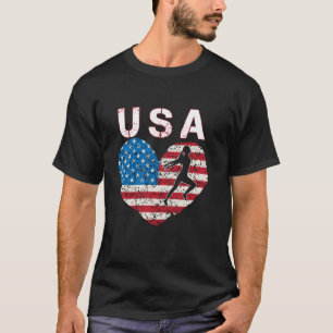 Camiseta USA Track e equipe de campo bandeira americana cor