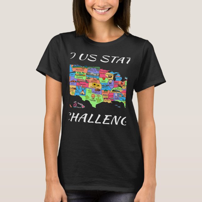 Camiseta USA Travel Visit 50 States Map (Frente)