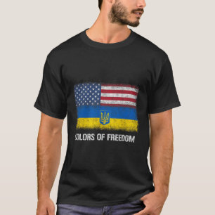 Camiseta Usa Ucrânia Cores da Bandeira Americana Ucraniana