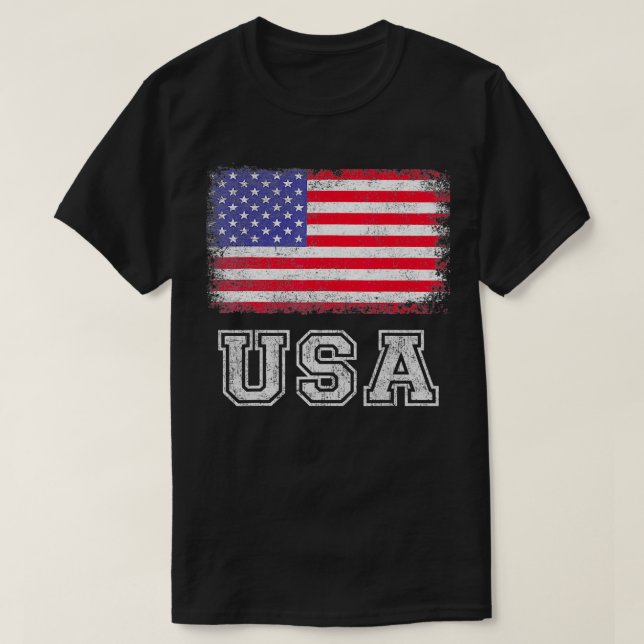Camiseta USA US Flag Patriotic 4th Of July America  (Frente do Design)