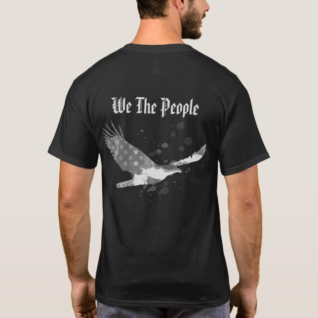Camiseta *~* USA We The Pessoas Flag Eagle American Black (Verso)