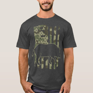 Camiseta USA Wild Boar Hunting USA American Flag Pig Slayer