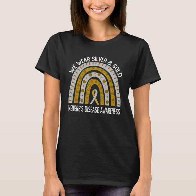Camiseta Usamos Prata e Ouro para a Doença de Meniere Aw (Frente)