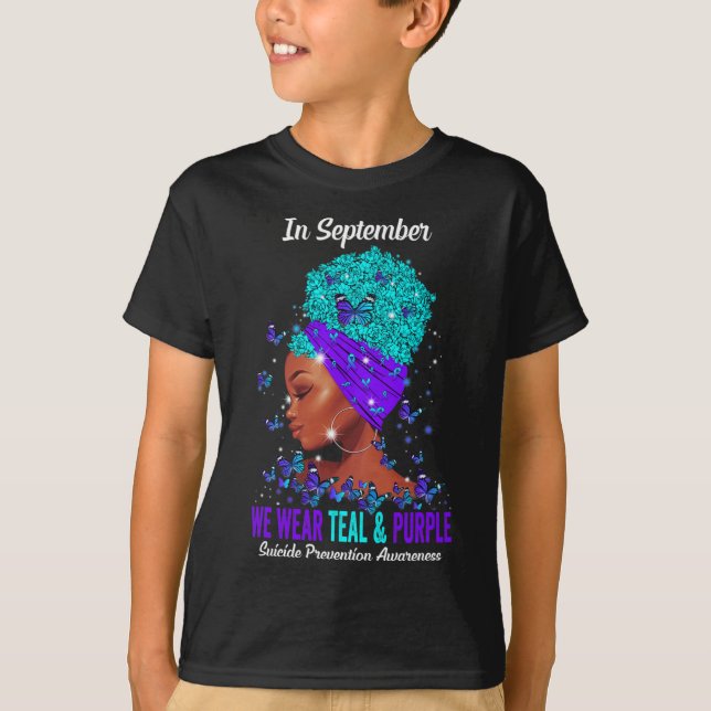 Camiseta Usamos Verde Turquesa Roxo Conscientização Prevenç (Frente)