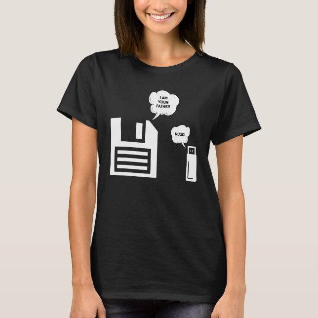 Camiseta USB Floppy Disk  I Am Your Father Geek Nerd (Frente)