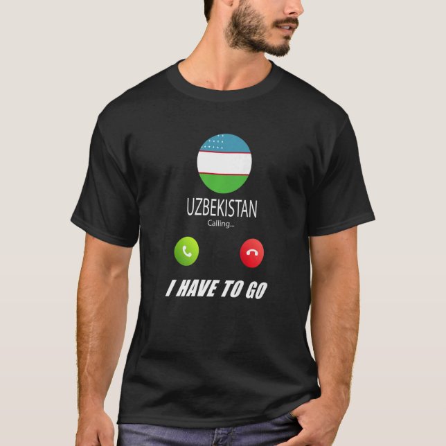 Camiseta Usbequistão Bandeira Souvenir Usbequistão Está Cha (Frente)