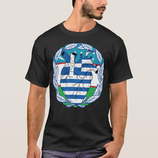 Camiseta Usbequistão Independência Grega Grécia Grega do Uz (Frente)
