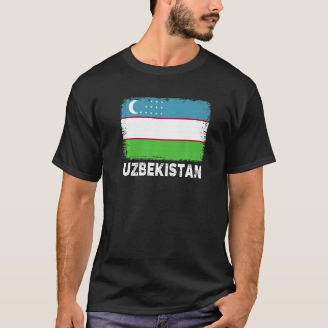 Camiseta Usbequistão Suporte a Sinalizador Usbequistão Pess (Frente)