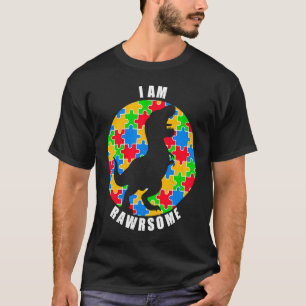 Camiseta Use Azul Eu Sou Rawrsome Filho Filha Conscientizaç
