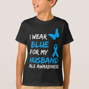 Camiseta Use Azul Para a Consciência da ELA Marido