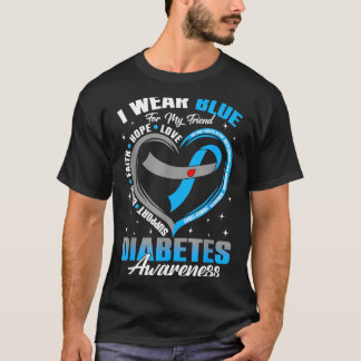 Camiseta Use azul para o amigo conscientização do diabetes