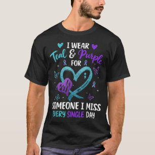 Camiseta Use azul-turquesa & roxo por alguém que eu perco t