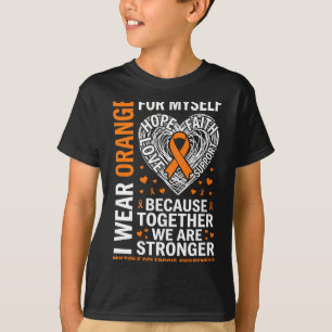 Camiseta Use laranja para a conscientização da esclerose mú