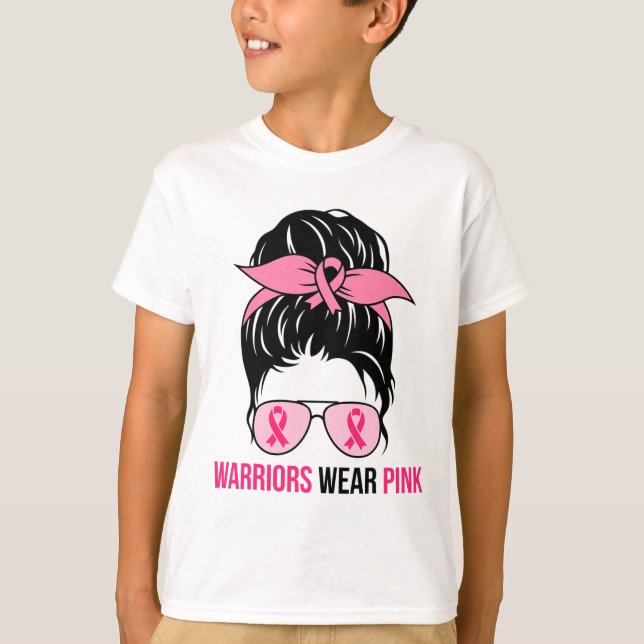 Camiseta Use Mãe de Cabelo Desgrenhado Rosa Conscientização (Frente)