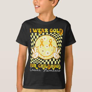 Camiseta Use Ouro Para a Consciência do Cancro Infantil Hom