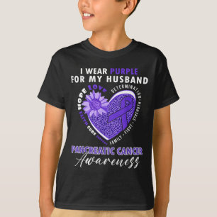 Camiseta Use Para Marido Roxo Conscientização do Câncer de