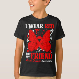 Camiseta Use Por Amigo Vermelho Conscientização sobre Doenç