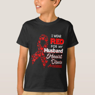 Camiseta Use Por Marido Vermelho Conscientização sobre Doen