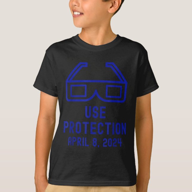 Camiseta Use Proteção Eclipse Solar EUA Ilustração (Frente)