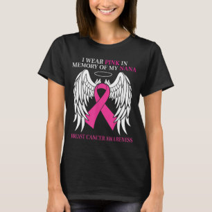Camiseta Use rosa em memória do câncer de mama da vovó