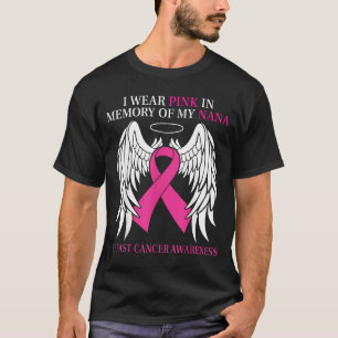Camiseta Use rosa em memória do câncer de mama da vovó
