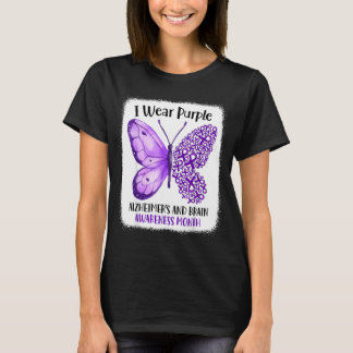 Camiseta Use roxo mês de conscientização sobre alzheimer e 