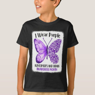 Camiseta Use roxo mês de conscientização sobre alzheimer e 