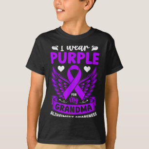 Camiseta Use roxo pela avó conscientização do alzheimer