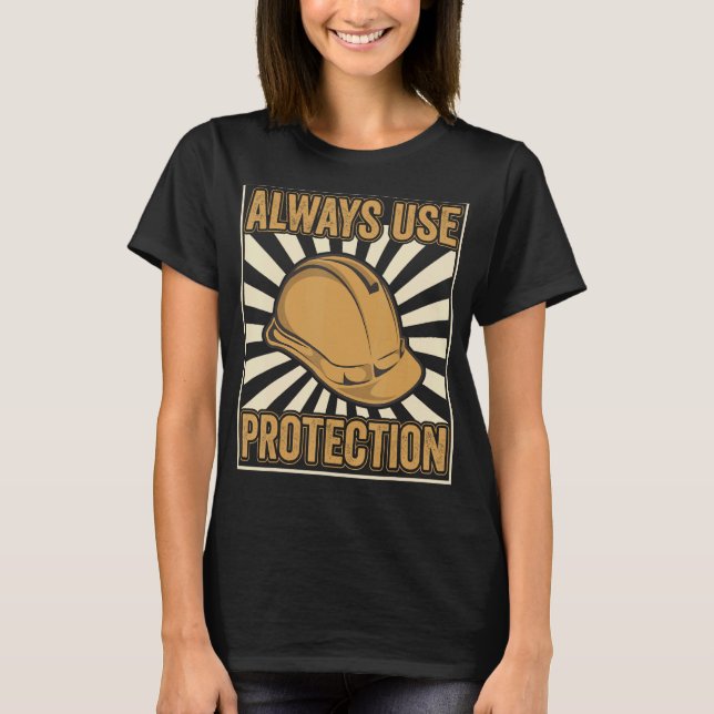 Camiseta Use sempre o protetor de proteção Concreto Bu (Frente)