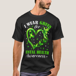 Camiseta Use Verde Para Coração de Conscientização sobre Sa