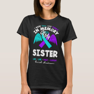 Camiseta Use Verde Teal E Roxo Em Memória Do Design Da Irmã