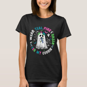Camiseta Use Verde Turquesa Rosa pela Prima Câncer de Mama 