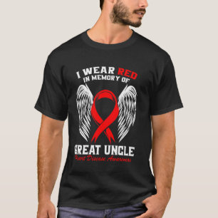 Camiseta Use Vermelho Em Memória da Doença Cardíaca do meu