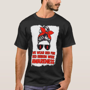 Camiseta Use Vermelho Para a Semana da Fita Vermelha Coque