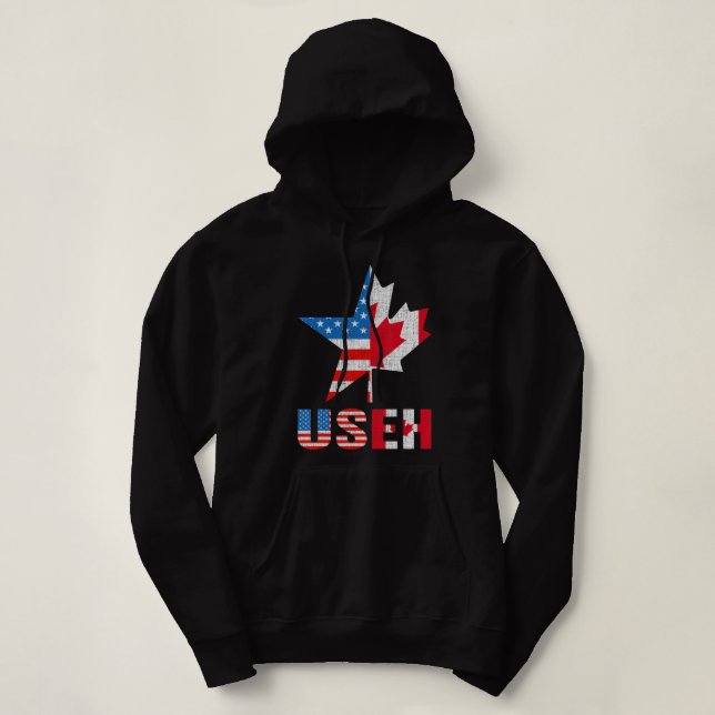 Camiseta Useh Leaf Canadian American Flag Maple Canada Usa  (Frente do Design)