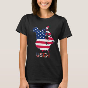 Camiseta Useh Trump Canadá EUA Mapa da 51ª Bandeira America