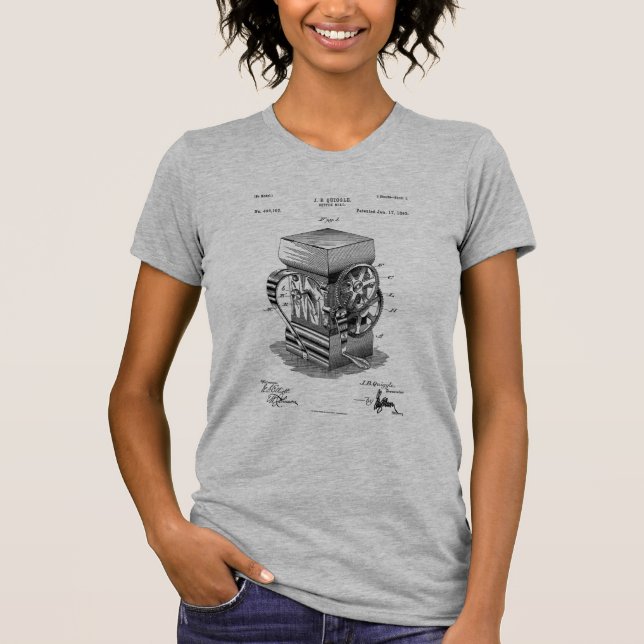 Camiseta Usina de café com patente mínima de vinheta (Frente)