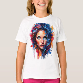 Camiseta Uso cromático - Retrato de Neon Splash