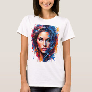 Camiseta Uso cromático - Retrato de Neon Splash