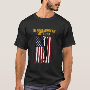 Camiseta USS Adams SSBN 620 Veteranos Submarinos Dia Pai