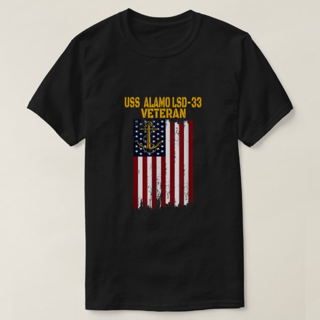 Camiseta USS Alamo LSD-33 Dock Landing Navio Veterano Padre (Frente do Design)